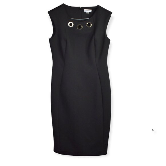Calvin Klein Dresses & Skirts - Calvin Klein Dress 8 Womens Black Sheath Sleeveless Workwear Polyester Blend
